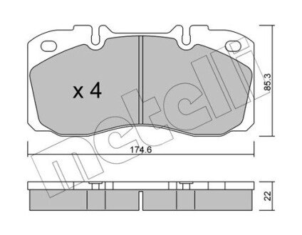 Комплект гальмівних колодок (дискових) metelli 22-0268-0 на Iveco Daily 3