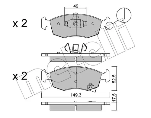 Комплект гальмівних колодок (дискових) metelli 22-0274-5