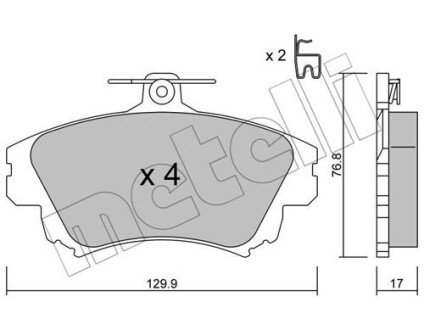 Комплект гальмівних колодок (дискових) metelli 22-0286-0