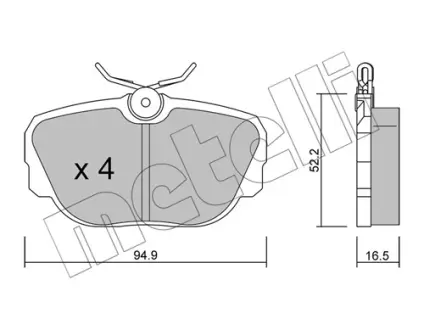 Комплект гальмівних колодок (дискових) metelli 22-0351-0