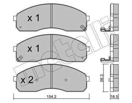 Комплект гальмівних колодок (дискових) metelli 22-0374-0