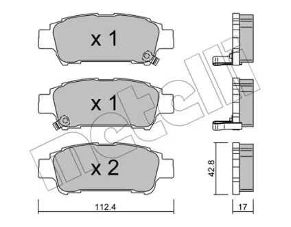Комплект гальмівних колодок (дискових) metelli 22-0428-0