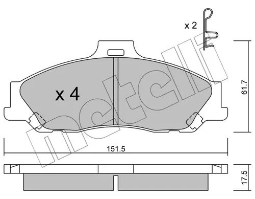 Комплект гальмівних колодок (дискових) metelli 22-0479-0