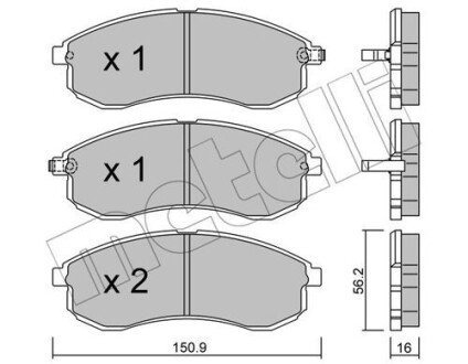 Комплект гальмівних колодок (дискових) metelli 22-0482-0 на Митсубиси L200