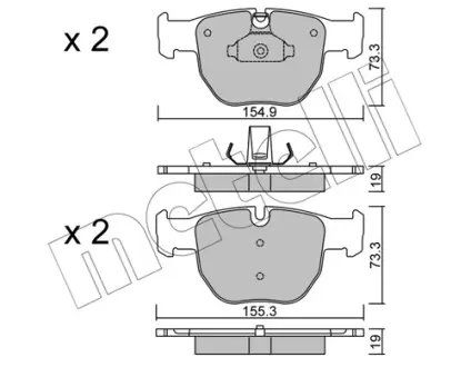 Комплект гальмівних колодок (дискових) Metelli 22-0598-0