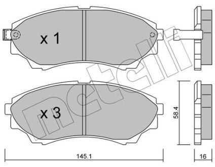 Комплект гальмівних колодок (дискових) metelli 22-0610-0