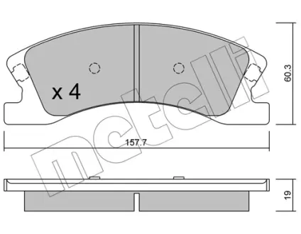 Комплект гальмівних колодок (дискових) metelli 22-0626-0