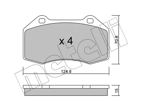 Комплект гальмівних колодок (дискових) metelli 22-0651-0