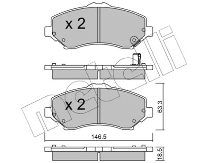Комплект гальмівних колодок (дискових) metelli 22-0862-1