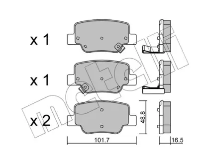 Комплект гальмівних колодок (дискових) metelli 22-0880-0