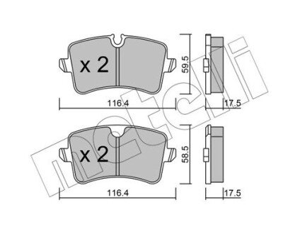 Комплект гальмівних колодок (дискових) metelli 22-0955-0 на Ауди А7