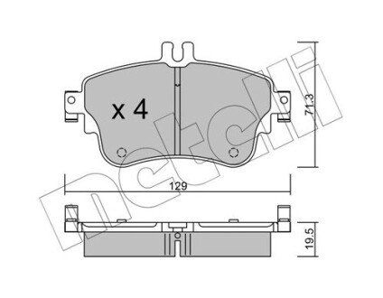 Комплект гальмівних колодок (дискових) metelli 22-0964-0