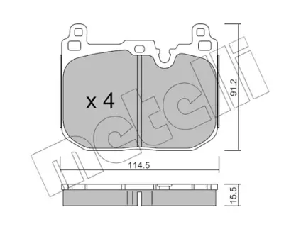 Комплект гальмівних колодок (дискових) metelli 22-1015-4
