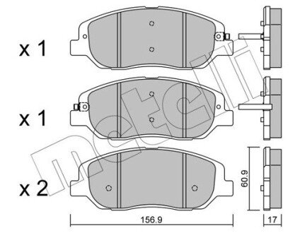 Комплект гальмівних колодок (дискових) metelli 22-1031-0 на Hyundai Санта фе 3