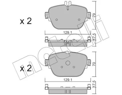 Комплект гальмівних колодок (дискових) metelli 22-1138-0