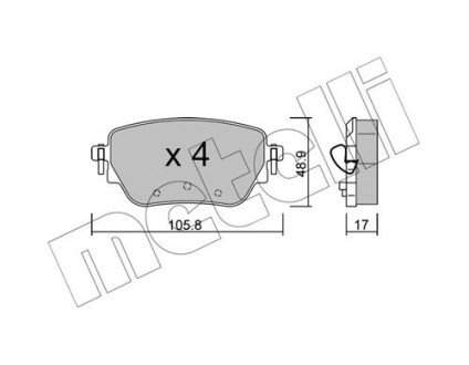 Комплект гальмівних колодок (дискових) metelli 22-1195-0 на Мерседес A-Class w177