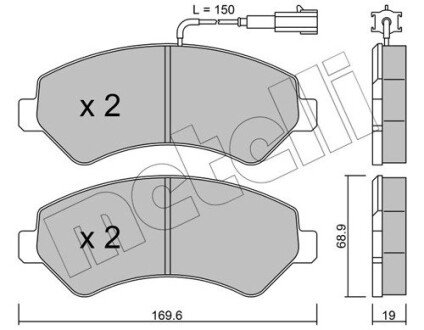 Комплект гальмівних колодок metelli 22-0709-1 на Фиат Дукато 250