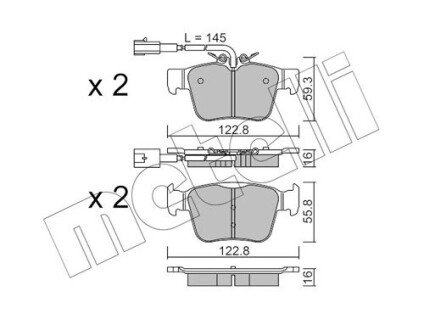 Комплект гальмівних колодок metelli 22-1101-0