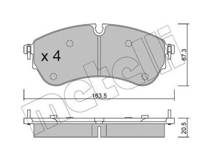 Комплект гальмівних колодок metelli 22-1173-0