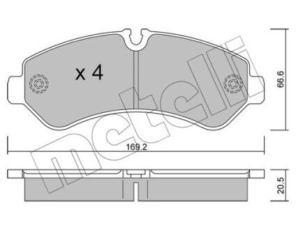 Комплект гальмівних колодок metelli 22-1276-0