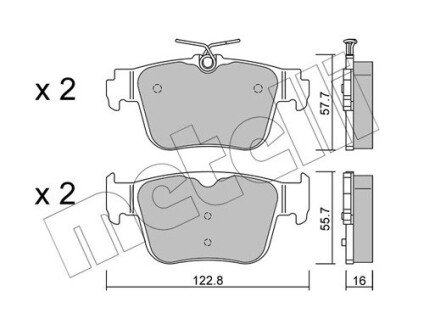 Комплект гальмівних колодок metelli 22-1317-0