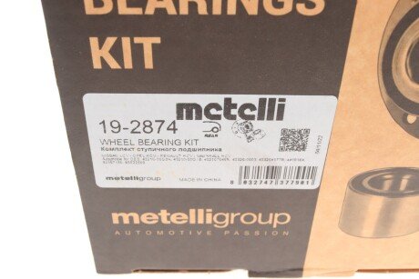 Комплект підшипника маточини metelli 192874