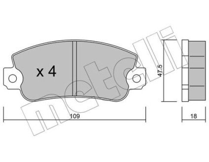 Передние тормозные колодки metelli 22-0033-0 на Фиат Уно