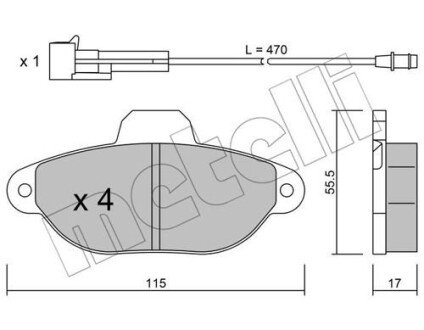 Передние тормозные колодки metelli 22-0159-0 на Фиат Пунто 1