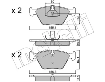 Передние тормозные колодки metelli 22-0207-0