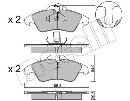 Передние тормозные колодки metelli 22-0256-0