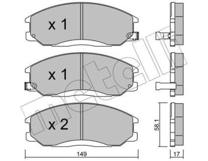 Передние тормозные колодки metelli 2203640 на Ниссан Sunny n14 (н14)