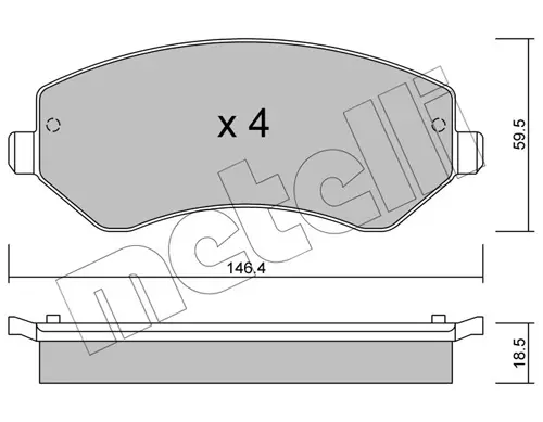 Передние тормозные колодки metelli 22-0524-0