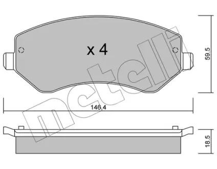 Передние тормозные колодки metelli 22-0524-0