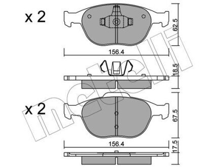 Передние тормозные колодки metelli 2205330