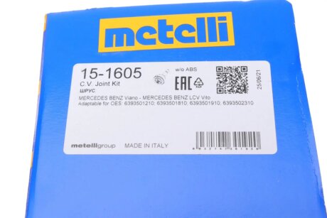 Пыльник шруса (гранаты) внутренний-наружный metelli 151605