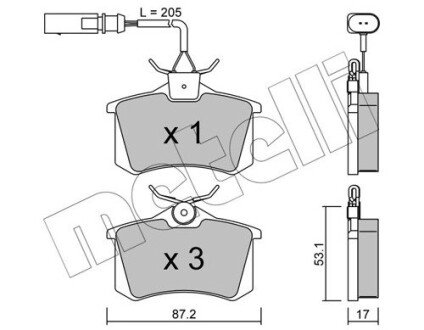 Тормозные колодки metelli 22-0100-3 на Фольксваген Шаран