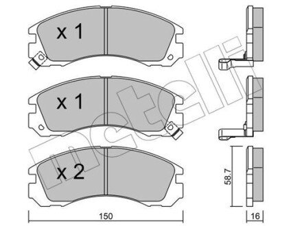 Тормозні (гальмівні) колодки metelli 2201340