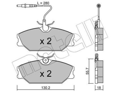 Тормозні (гальмівні) колодки metelli 22-0142-0