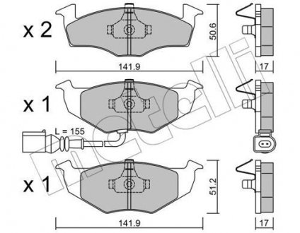 Тормозні (гальмівні) колодки metelli 22-0206-3