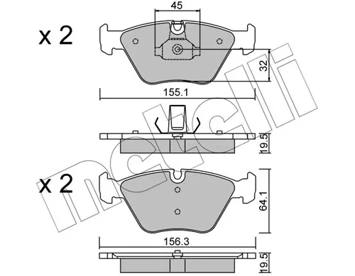 Тормозные колодки metelli 22-0207-3
