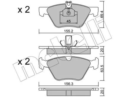 Тормозні (гальмівні) колодки Metelli 22-0252-0