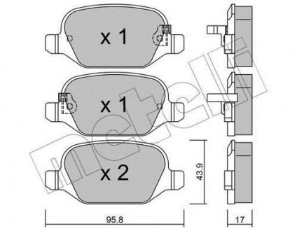 Задние тормозные колодки metelli 22-0324-4