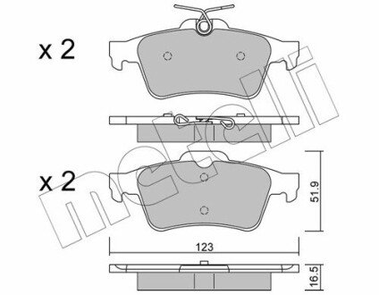 Тормозні (гальмівні) колодки metelli 2203371