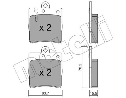 Тормозні (гальмівні) колодки metelli 22-0344-0