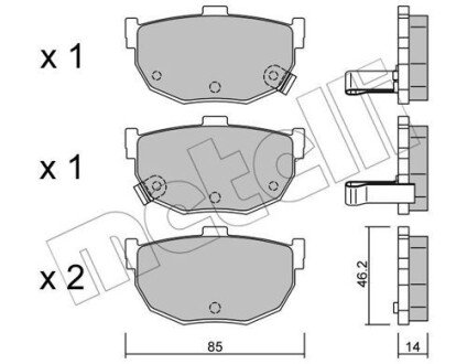 Тормозні (гальмівні) колодки metelli 22-0362-0