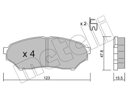 Тормозні (гальмівні) колодки metelli 22-0397-0