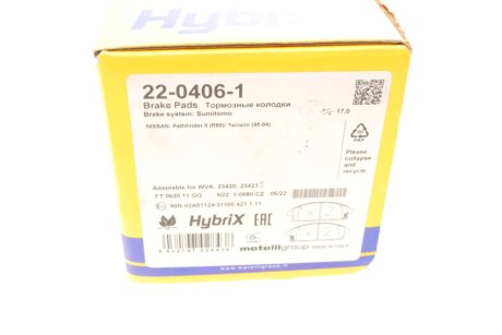 Тормозные колодки metelli 2204061