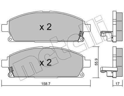 Тормозні (гальмівні) колодки metelli 22-0406-1