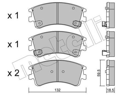 Тормозні (гальмівні) колодки metelli 22-0476-0