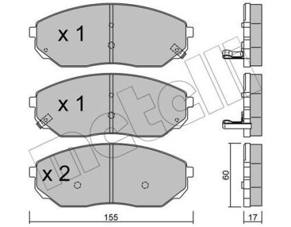 Тормозні (гальмівні) колодки metelli 2205150